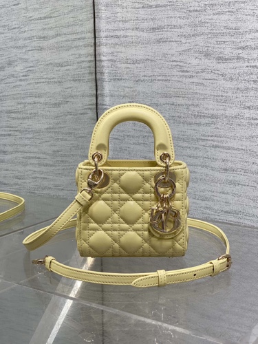 Micro Lady Dior Bag lemon